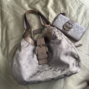 Coach lavender Hobo Bag with Wallet